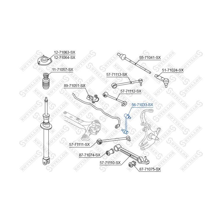 šarnyro stabilizatorius STELLOX 56-71033-SX