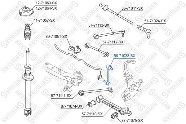 šarnyro stabilizatorius STELLOX 56-71033-SX
