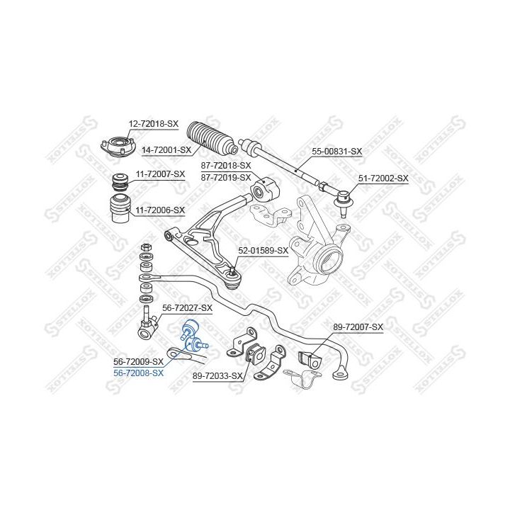 šarnyro stabilizatorius STELLOX 56-72008-SX