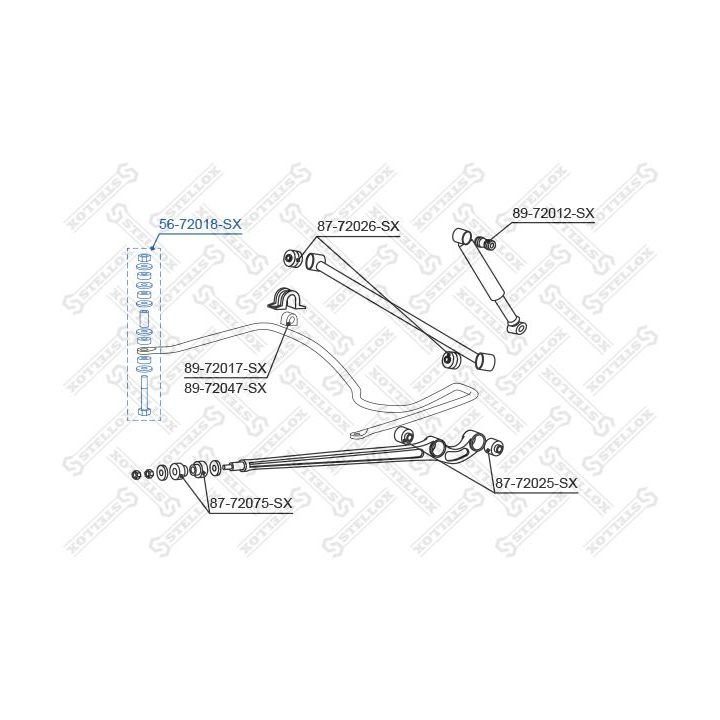 šarnyro stabilizatorius STELLOX 56-72018-SX
