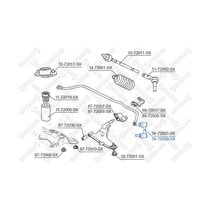šarnyro stabilizatorius STELLOX 56-72020-SX