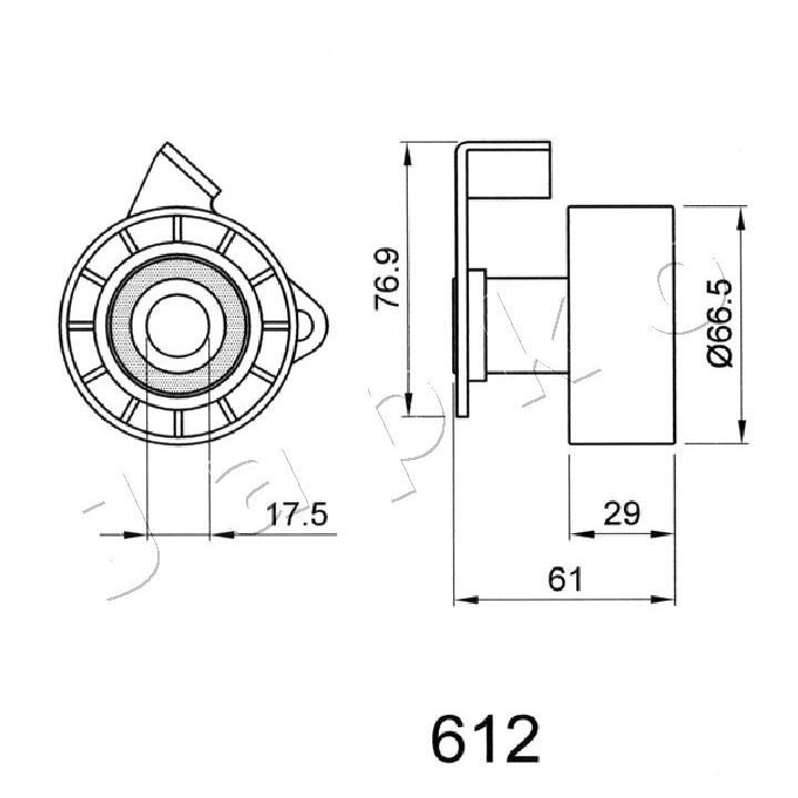 įtempiklis, paskirstymo diržas JAPKO 45612