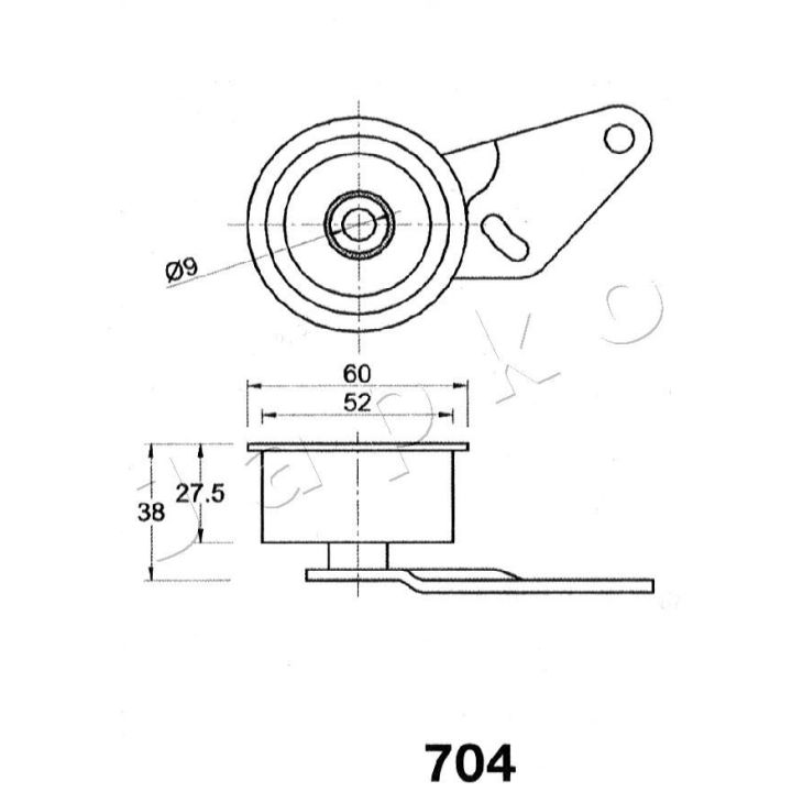 įtempiklis, paskirstymo diržas JAPKO 45704
