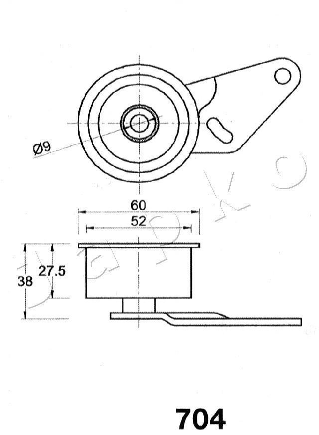 įtempiklis, paskirstymo diržas JAPKO 45704