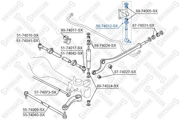 šarnyro stabilizatorius STELLOX 56-74012-SX