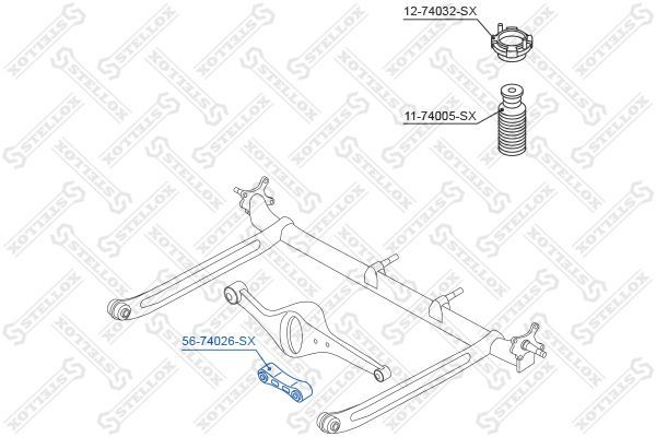 šarnyro stabilizatorius STELLOX 56-74026-SX