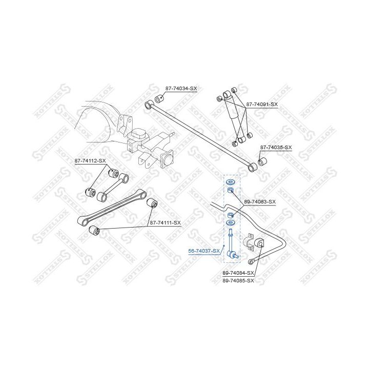 šarnyro stabilizatorius STELLOX 56-74037-SX