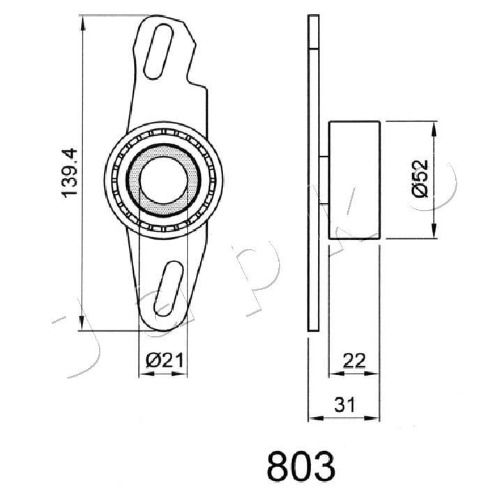 įtempiklis, paskirstymo diržas JAPKO 45803