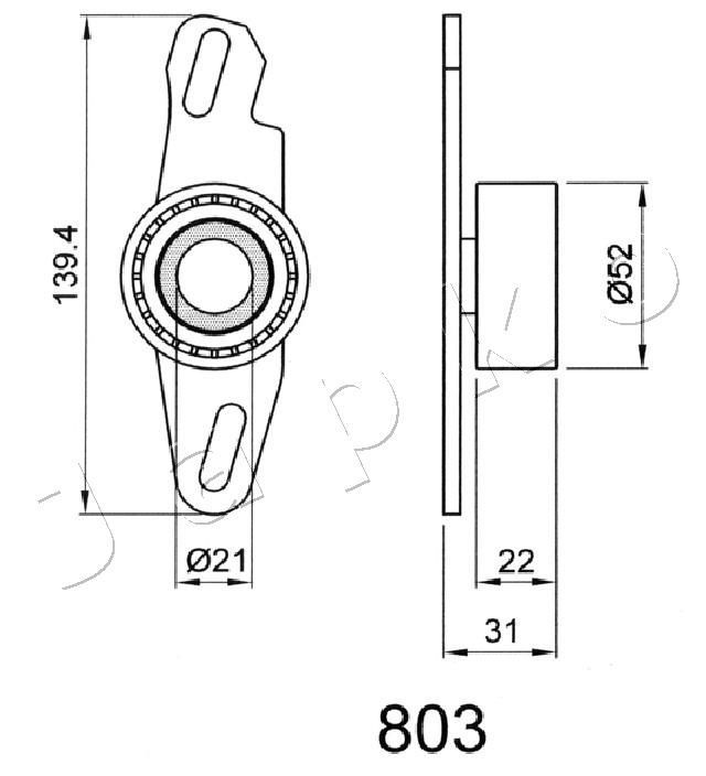 įtempiklis, paskirstymo diržas JAPKO 45803