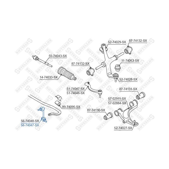šarnyro stabilizatorius STELLOX 56-74047-SX