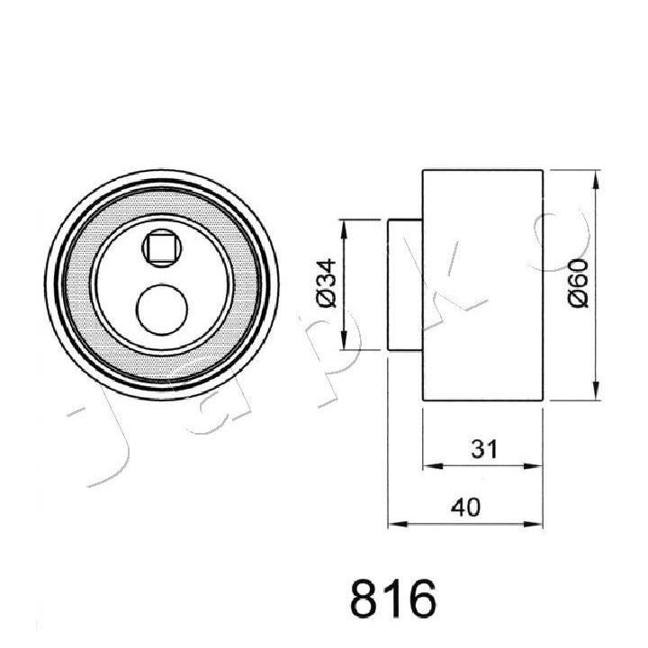 įtempiklis, paskirstymo diržas JAPKO 45816