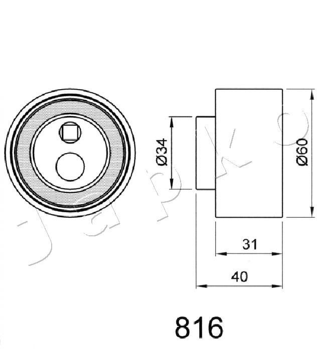 įtempiklis, paskirstymo diržas JAPKO 45816