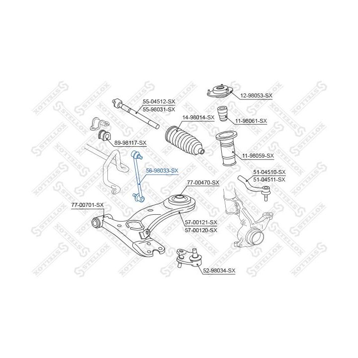 šarnyro stabilizatorius STELLOX 56-98033-SX