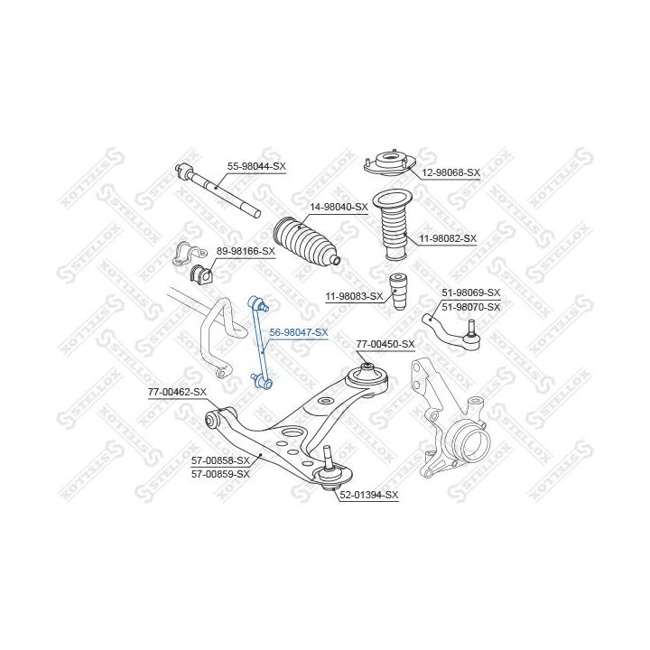 šarnyro stabilizatorius STELLOX 56-98047-SX