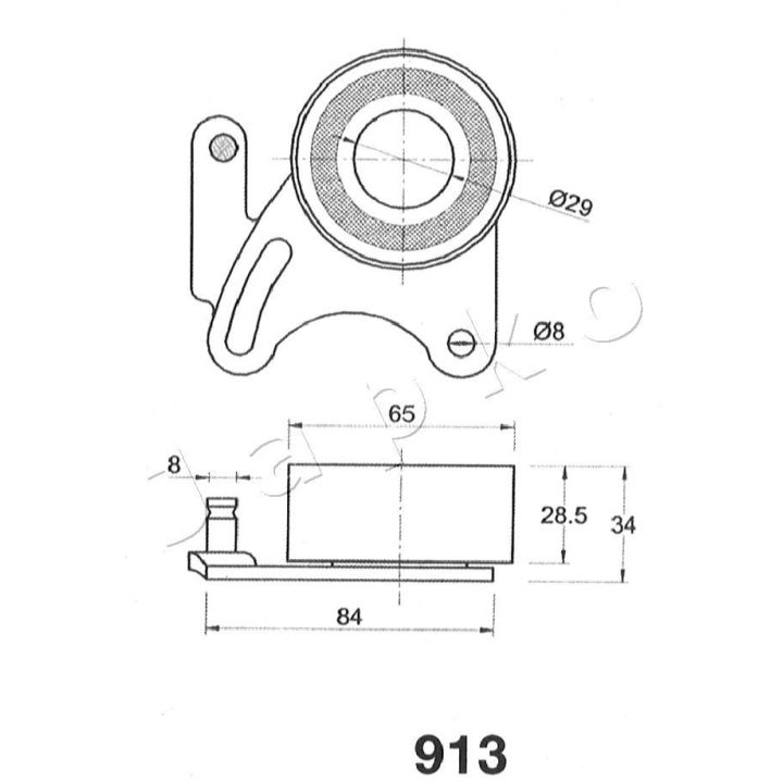 įtempiklis, paskirstymo diržas JAPKO 45913