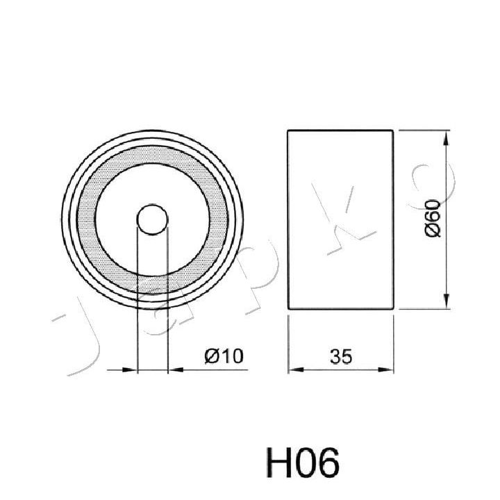 įtempiklis, paskirstymo diržas JAPKO 45H06