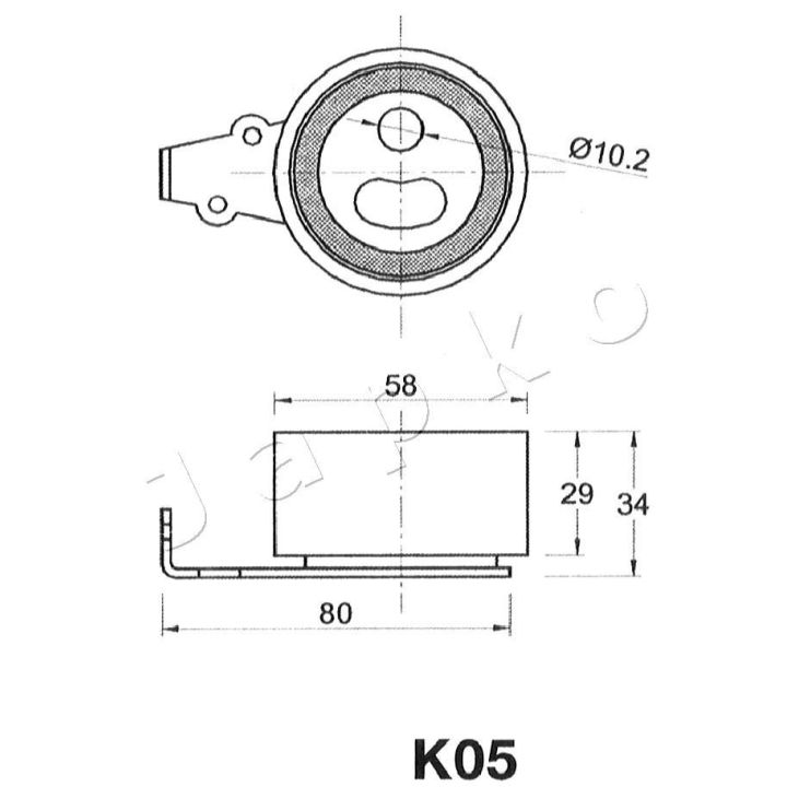 įtempiklis, paskirstymo diržas JAPKO 45K05