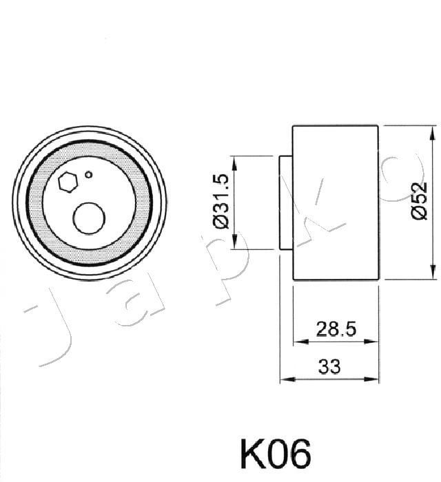įtempiklis, paskirstymo diržas JAPKO 45K06