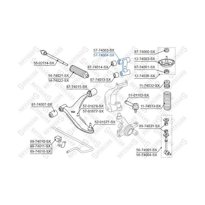 šarnyras, rato pakaba STELLOX 57-74004-SX