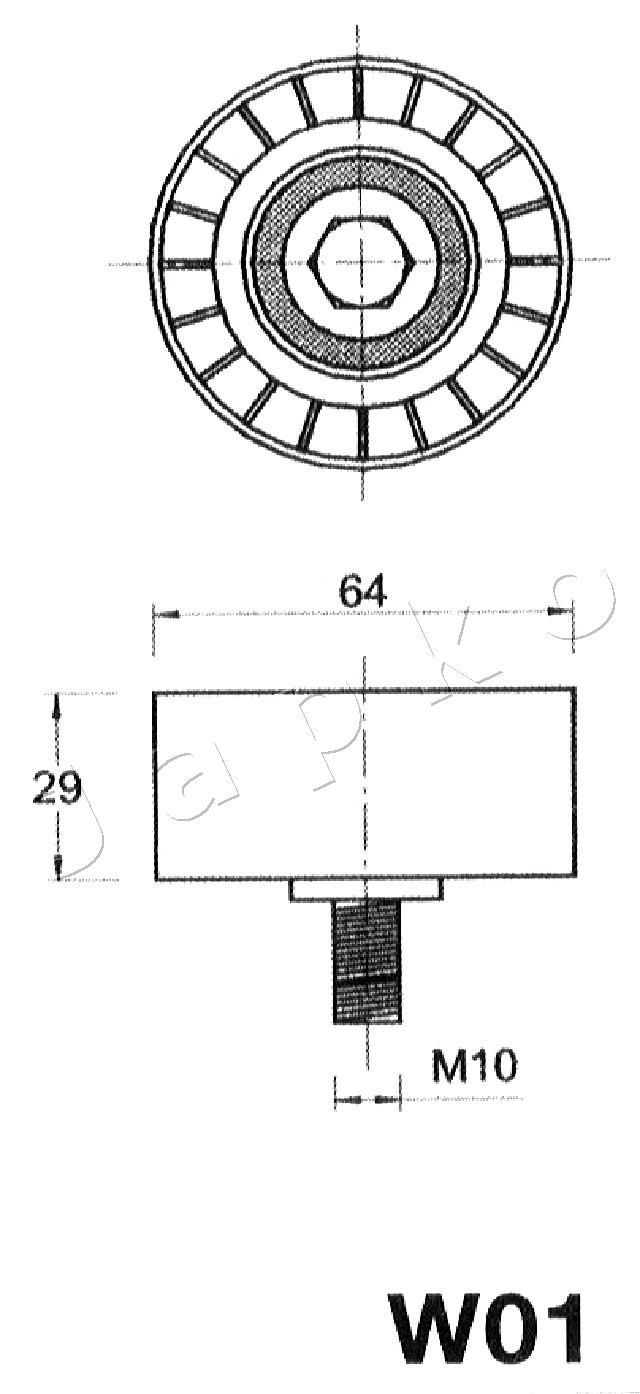 įtempiklis, paskirstymo diržas JAPKO 45W01
