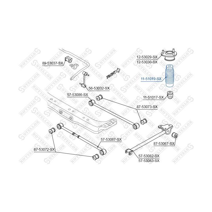 Apsauginis dangtelis/gofruotoji membrana, amortizatorius STELLOX 11-51019-SX