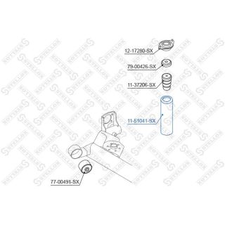 Apsauginis dangtelis/gofruotoji membrana, amortizatorius STELLOX 11-51041-SX