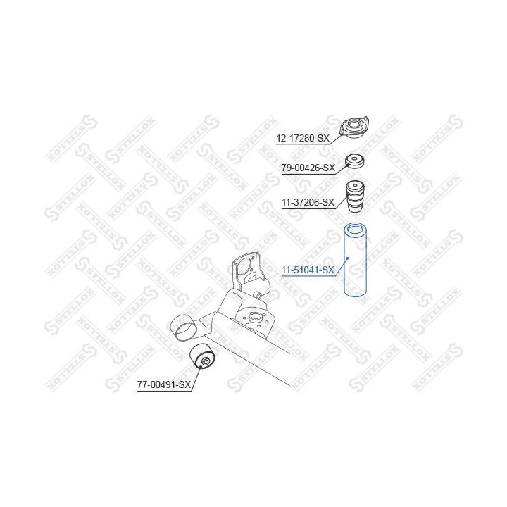 Apsauginis dangtelis/gofruotoji membrana, amortizatorius STELLOX 11-51041-SX