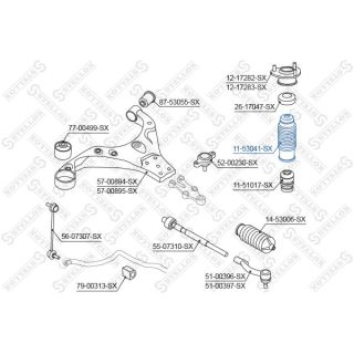 Apsauginis dangtelis/gofruotoji membrana, amortizatorius STELLOX 11-53041-SX