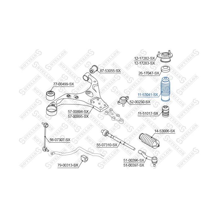 Apsauginis dangtelis/gofruotoji membrana, amortizatorius STELLOX 11-53041-SX