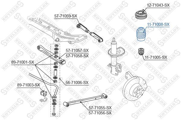 Apsauginis dangtelis/gofruotoji membrana, amortizatorius STELLOX 11-71008-SX