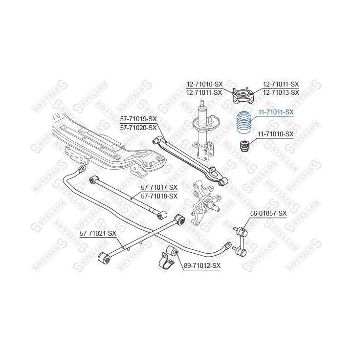 Apsauginis dangtelis/gofruotoji membrana, amortizatorius STELLOX 11-71011-SX
