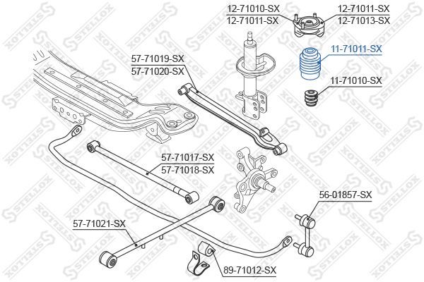 Apsauginis dangtelis/gofruotoji membrana, amortizatorius STELLOX 11-71011-SX