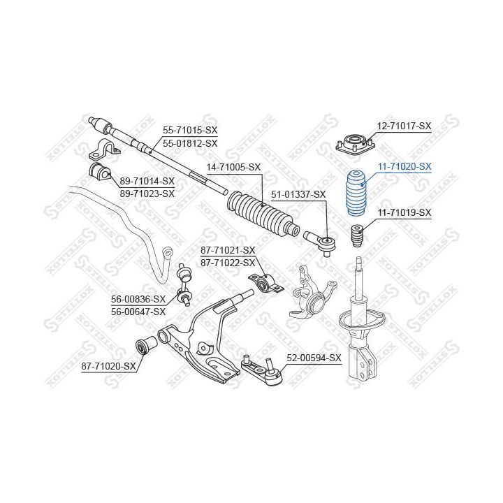 Apsauginis dangtelis/gofruotoji membrana, amortizatorius STELLOX 11-71020-SX