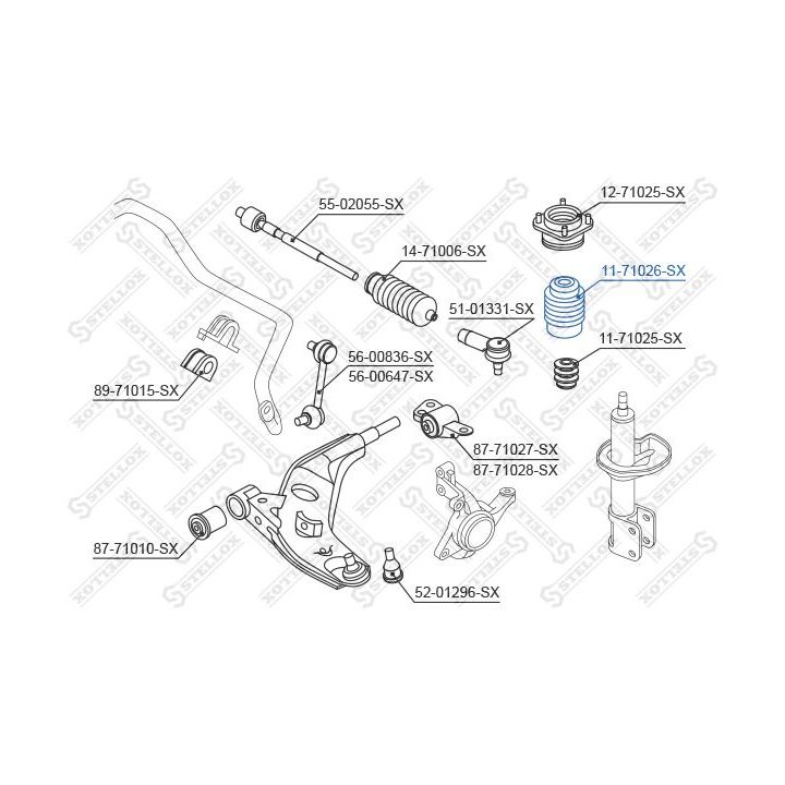 Apsauginis dangtelis/gofruotoji membrana, amortizatorius STELLOX 11-71026-SX
