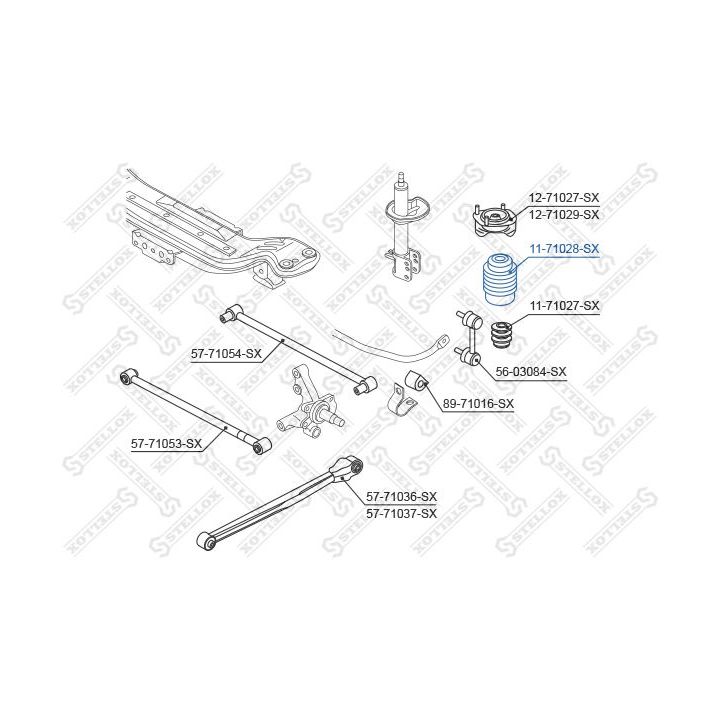 Apsauginis dangtelis/gofruotoji membrana, amortizatorius STELLOX 11-71028-SX