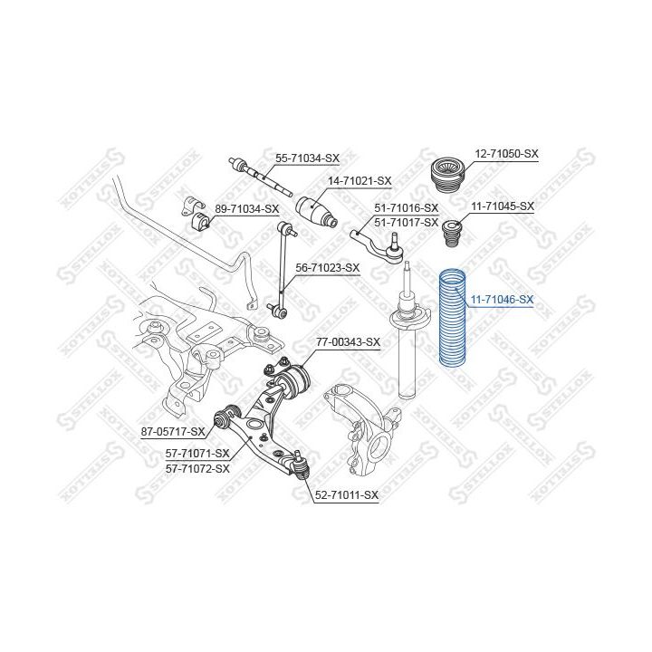 Apsauginis dangtelis/gofruotoji membrana, amortizatorius STELLOX 11-71046-SX