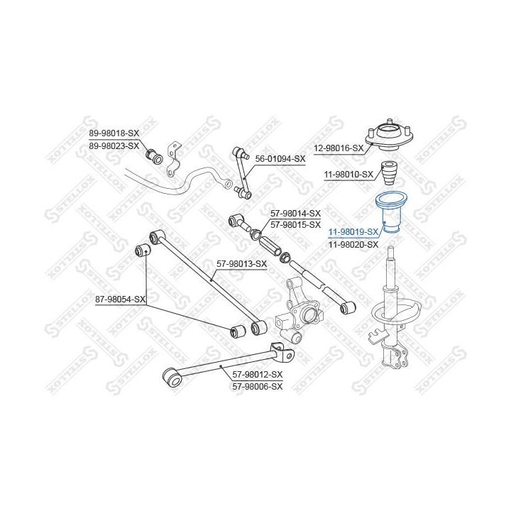 Apsauginis dangtelis/gofruotoji membrana, amortizatorius STELLOX 11-98019-SX