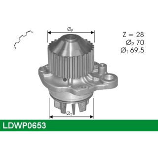 Vandens siurblys, variklio aušinimas LUCAS LDWP0653