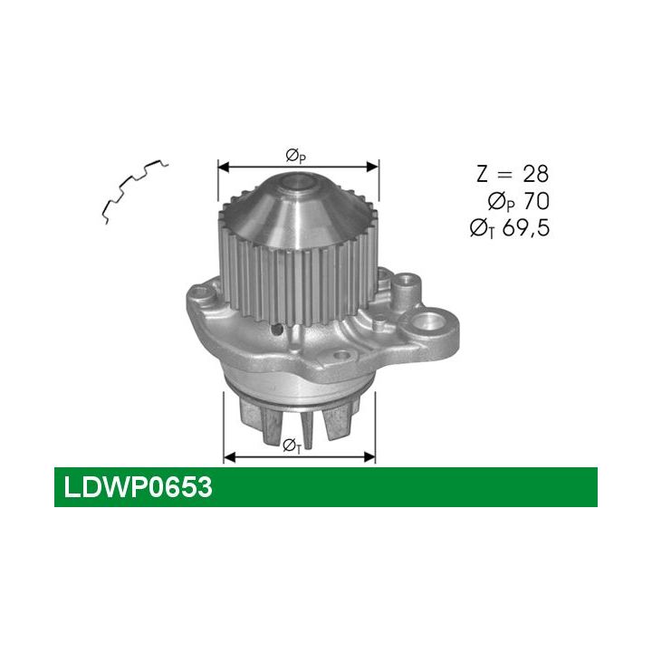 Vandens siurblys, variklio aušinimas LUCAS LDWP0653