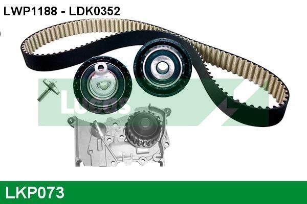 Vandens siurblio ir paskirstymo diržo komplektas LUCAS LKP073