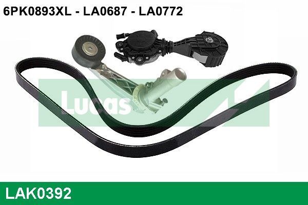 V formos rumbuotas diržas, komplektas LUCAS LAK0392