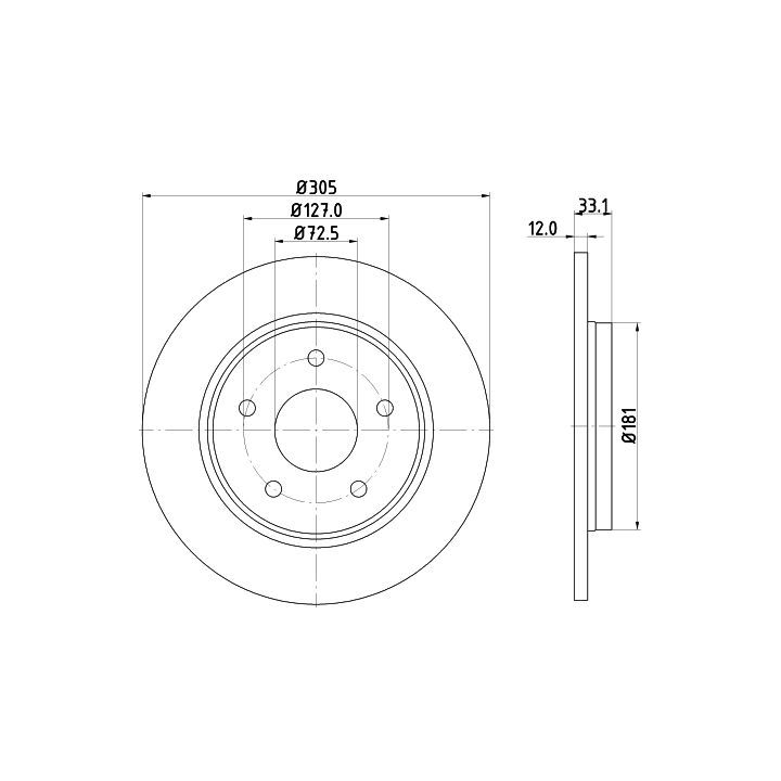 Stabdžių diskas HELLA PAGID 8DD 355 115-801