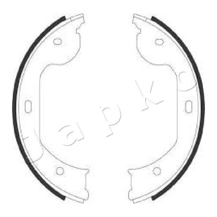 Stabdžių trinkelių komplektas, stovėjimo stabdis JAPKO 550104