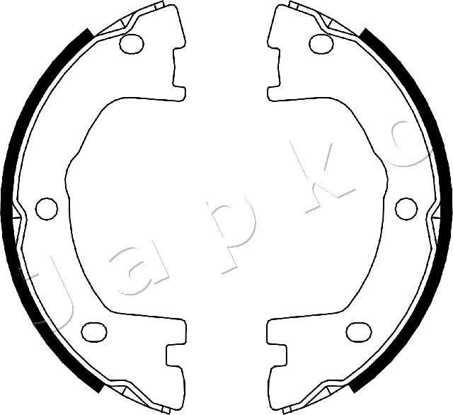 Stabdžių trinkelių komplektas, stovėjimo stabdis JAPKO 550231