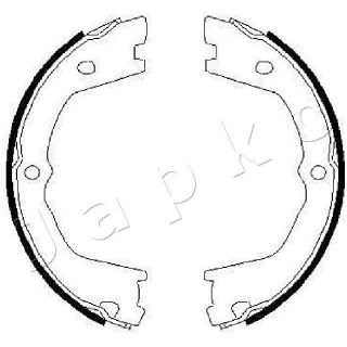 Stabdžių trinkelių komplektas, stovėjimo stabdis JAPKO 550232