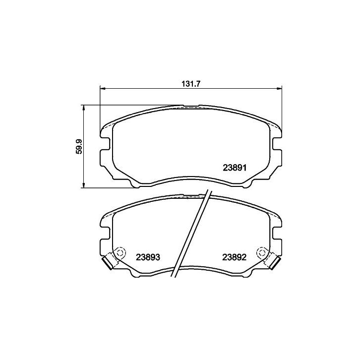 Stabdžių trinkelių rinkinys, diskinis stabdys HELLA PAGID 8DB 355 010-991