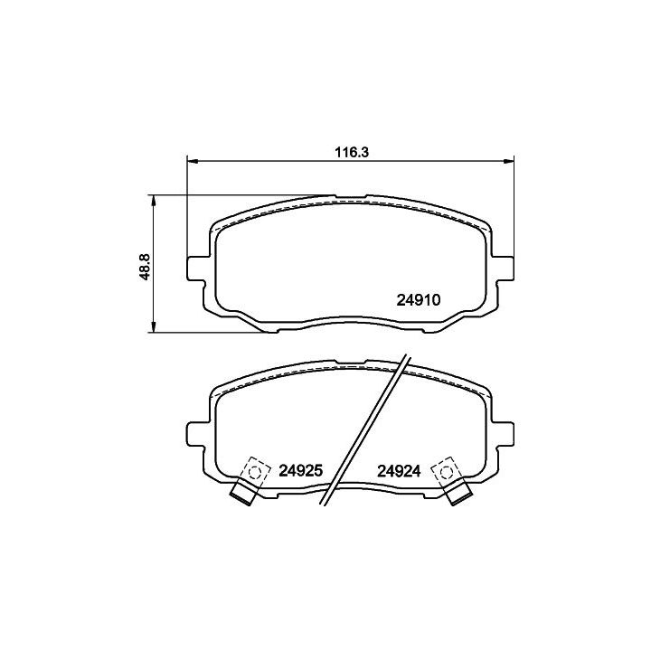 Stabdžių trinkelių rinkinys, diskinis stabdys HELLA PAGID 8DB 355 014-901