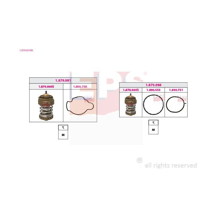 Termostatas, aušinimo skystis EPS 1.879.931KK