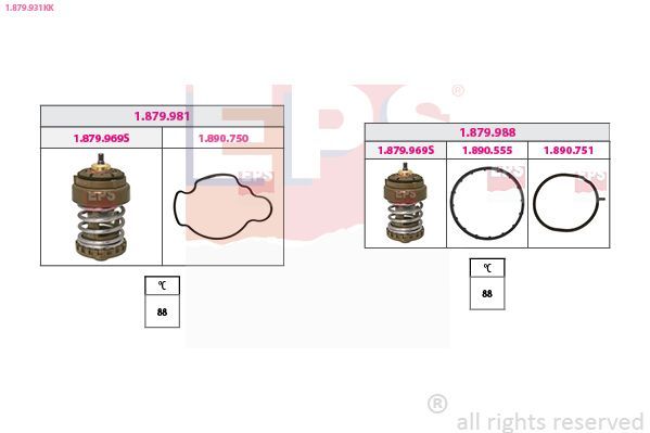 Termostatas, aušinimo skystis EPS 1.879.931KK