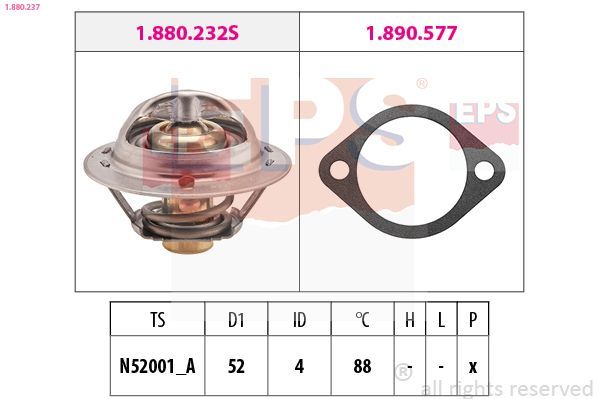Termostatas, aušinimo skystis EPS 1.880.237
